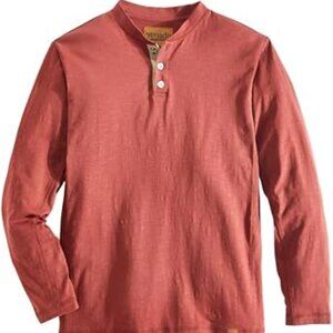 Long Sleeve Flex Henley - Fire Brick Red | Large